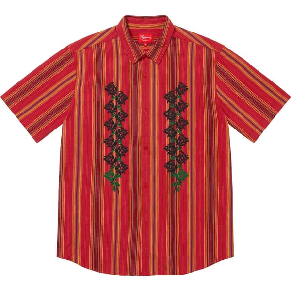 Supreme Needlepoint S/S Shirt - Gold Stripe (front)