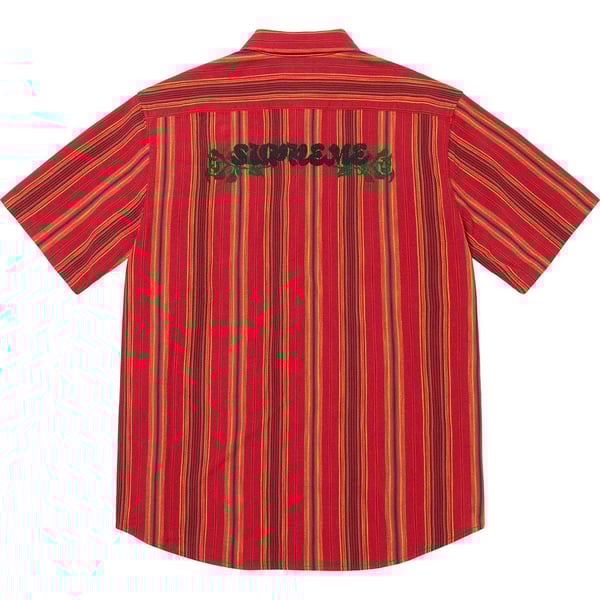 Supreme Needlepoint S/S Shirt - Gold Stripe (front)