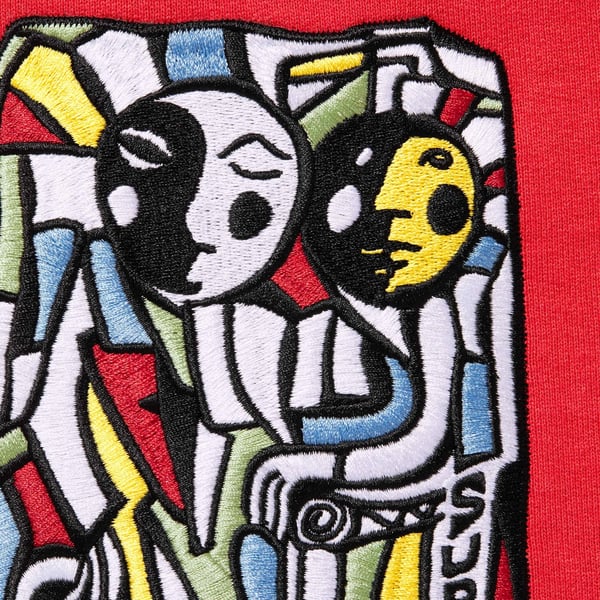 Supreme Neil Blender Mosaic Hooded Sweatshirt - Burnt Red (front)