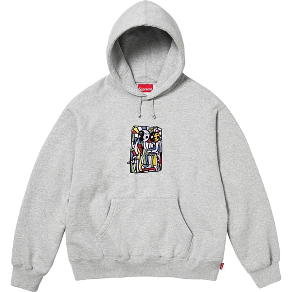 Supreme Neil Blender Mosaic Hooded Sweatshirt - Heather Grey (front)