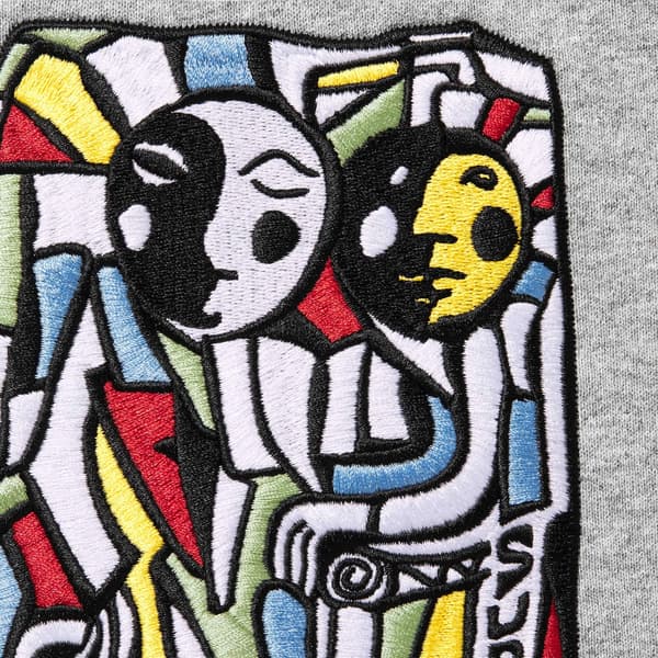 Supreme Neil Blender Mosaic Hooded Sweatshirt - Heather Grey (front)