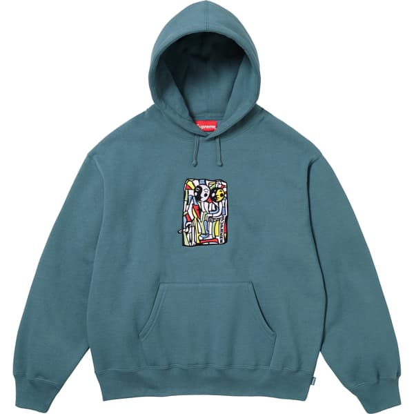 Supreme Neil Blender Mosaic Hooded Sweatshirt - Slate (front)