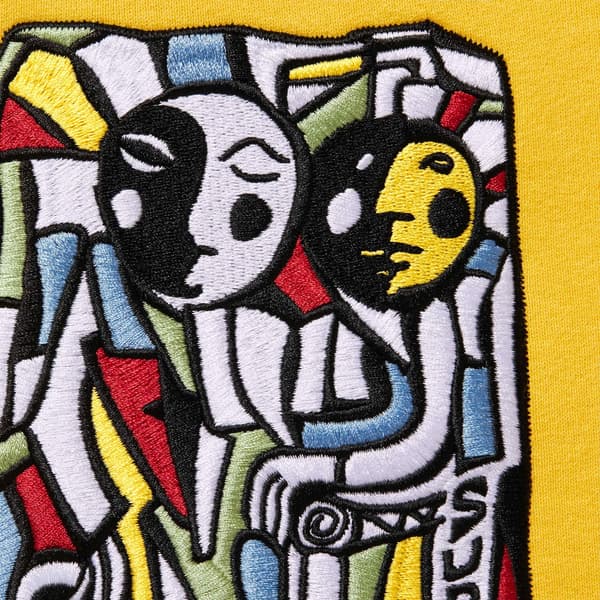 Supreme Neil Blender Mosaic Hooded Sweatshirt - Yellow (front)