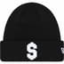 Supreme New Era $ Beanie - Black (front)