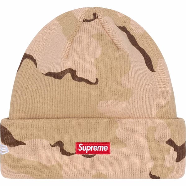 Supreme New Era $ Beanie - Desert Camo (front)