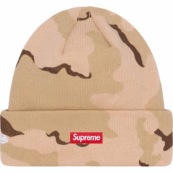 Supreme New Era $ Beanie - Desert Camo (front)