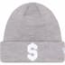 Supreme New Era $ Beanie - Heather Grey (front)