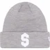 Supreme New Era $ Beanie - Heather Grey (front)