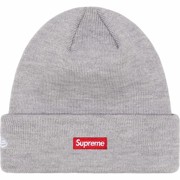 Supreme New Era $ Beanie - Heather Grey (front)
