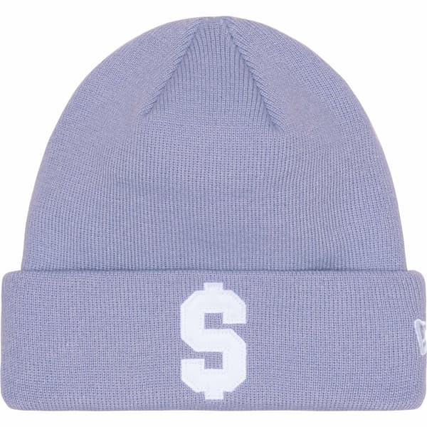 Supreme New Era $ Beanie - Lavender (front)