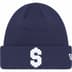 Supreme New Era $ Beanie - Navy (front)
