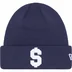 Supreme New Era $ Beanie - Navy (front)