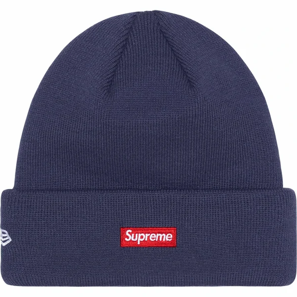 Supreme New Era $ Beanie - Navy (front)