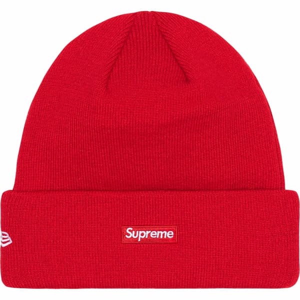 Supreme New Era $ Beanie - Red (front)