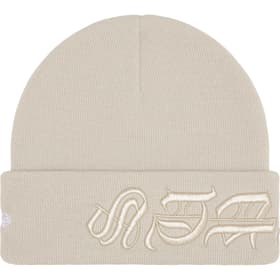 Supreme New Era Blackletter Beanie Stone