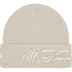 Supreme New Era Blackletter Beanie - Stone (front)