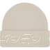 Supreme New Era Blackletter Beanie - Stone (front)