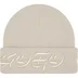 Supreme New Era Blackletter Beanie - Stone (front)