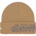 Supreme New Era Blackletter Beanie - Tan (front)