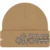 Supreme New Era Blackletter Beanie - Tan (front)