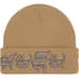 Supreme New Era Blackletter Beanie - Tan (front)