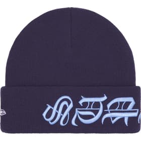 Supreme New Era Blackletter Beanie Washed Navy