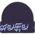 Supreme New Era Blackletter Beanie - Washed Navy (front)