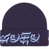 Supreme New Era Blackletter Beanie - Washed Navy (front)