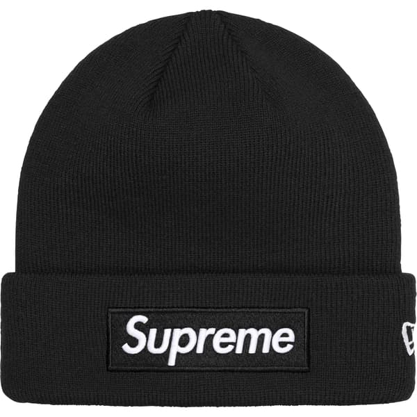 Supreme New Era Box Logo Beanie - Black (front)