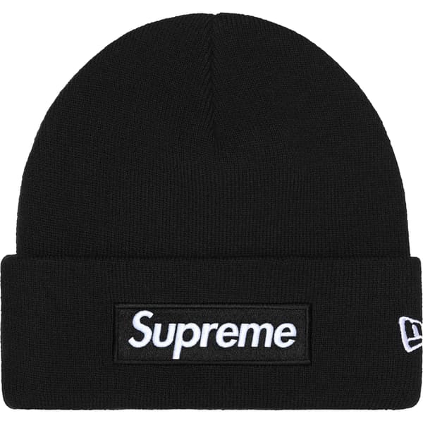 Supreme New Era Box Logo Beanie - Black (front)