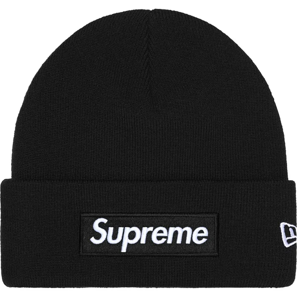 Supreme New Era Box Logo Beanie - Black (front)