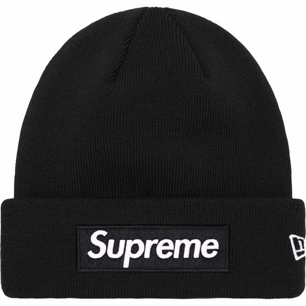 Supreme New Era Box Logo Beanie - Black (front)