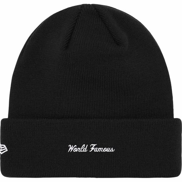 Supreme New Era Box Logo Beanie - Black (front)