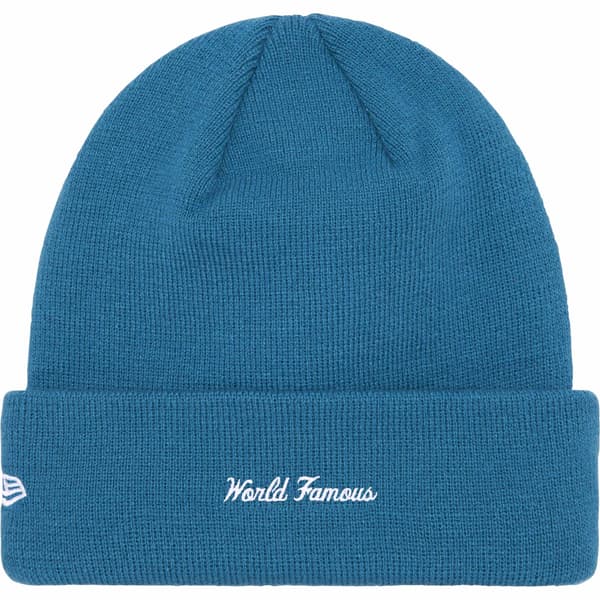 Supreme New Era Box Logo Beanie - Blue (front)