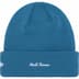 Supreme New Era Box Logo Beanie - Blue (front)