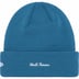 Supreme New Era Box Logo Beanie - Blue (front)