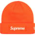 Supreme New Era Box Logo Beanie - Dark Orange (front)