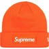 Supreme New Era Box Logo Beanie - Dark Orange (front)