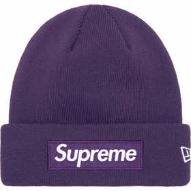 Supreme New Era Box Logo Beanie Dark Purple