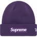 Supreme New Era Box Logo Beanie - Dark Purple (front)