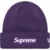 Supreme New Era Box Logo Beanie - Dark Purple (front)