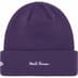 Supreme New Era Box Logo Beanie - Dark Purple (front)