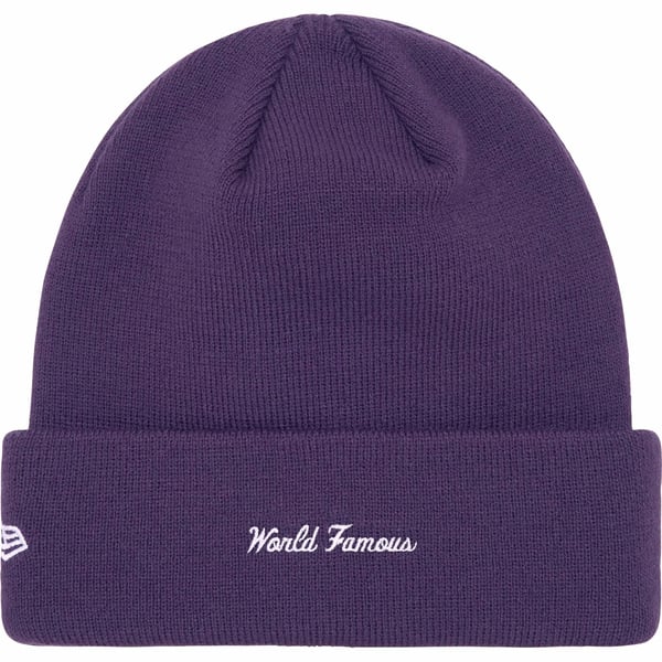 Supreme New Era Box Logo Beanie - Dark Purple (front)