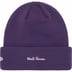 Supreme New Era Box Logo Beanie - Dark Purple (front)