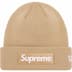 Supreme New Era Box Logo Beanie - Dark Sand (front)