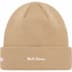 Supreme New Era Box Logo Beanie - Dark Sand (front)