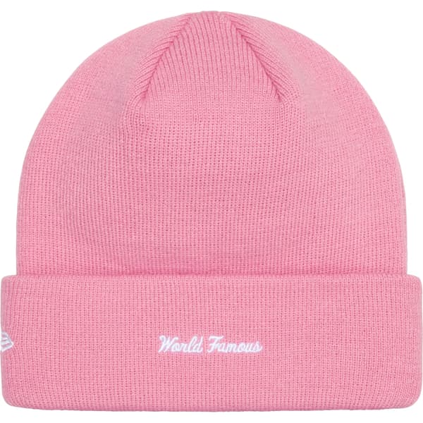 Supreme New Era Box Logo Beanie - Dusty Pink (front)