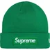 Supreme New Era Box Logo Beanie - Green (front)