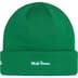 Supreme New Era Box Logo Beanie - Green (front)