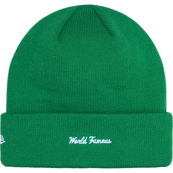 Supreme New Era Box Logo Beanie - Green (front)